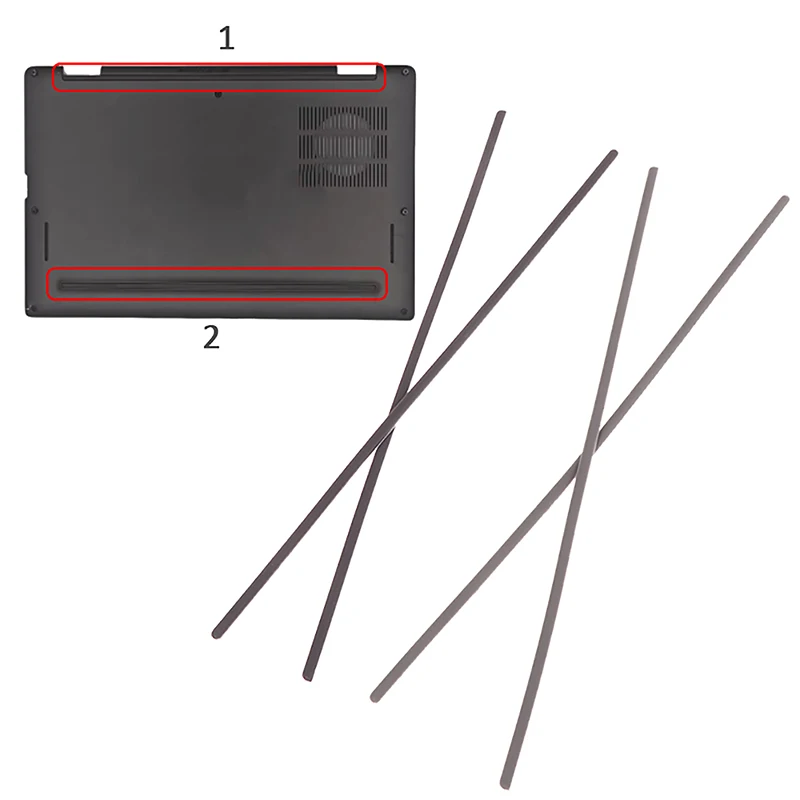 1Pc 1Set Rubber Feet Strip for Dell Latitude 7320 7330 Laptop Bottom Shell Cover Replacement Non-Slip Bumper Foot Pad