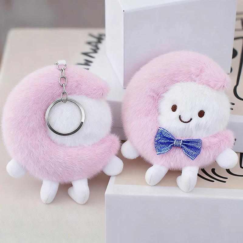 لطيف القمر أفخم ألعاب الدمى قلادة المفاتيح على ظهره المنزل الشنق الديكور الهدايا