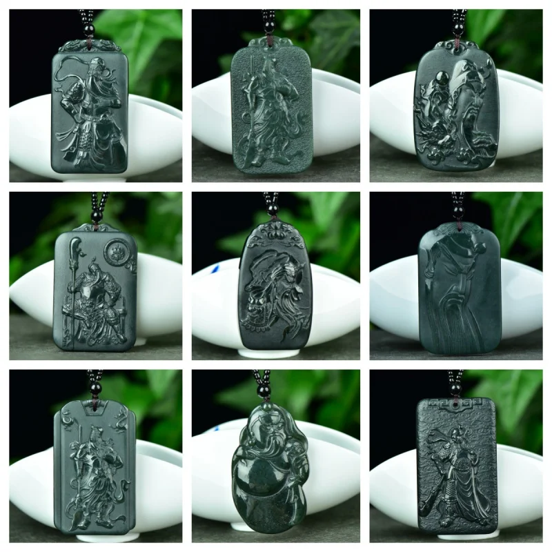 

Изысканный кулон Hetian Jade Qingyu Guan Gong