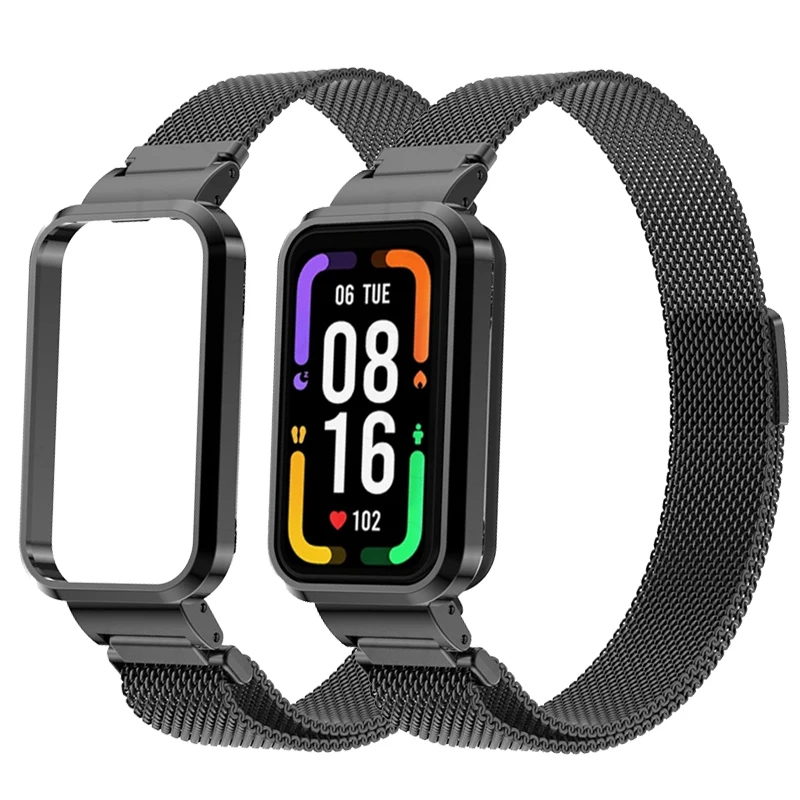 Pulseira magnética para redmi banda inteligente pro cinta caso protetor para redmiband pro pulseira de metal para redmi banda pro escudo capa