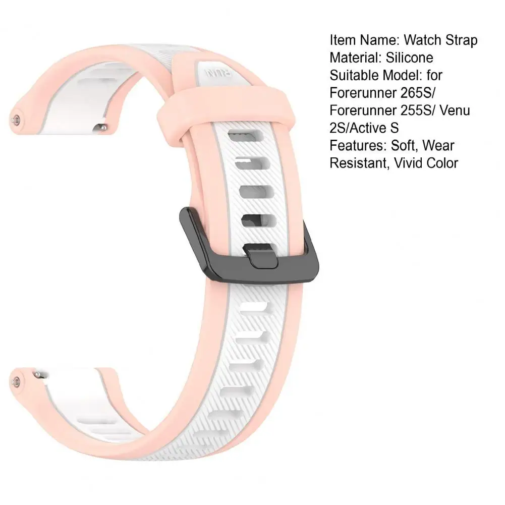 Силиконовый ремешок для наручных часов, водонепроницаемый Универсальный сменный ремешок для часов Forerunner 265S/ Forerunner 255S/CAME 2S