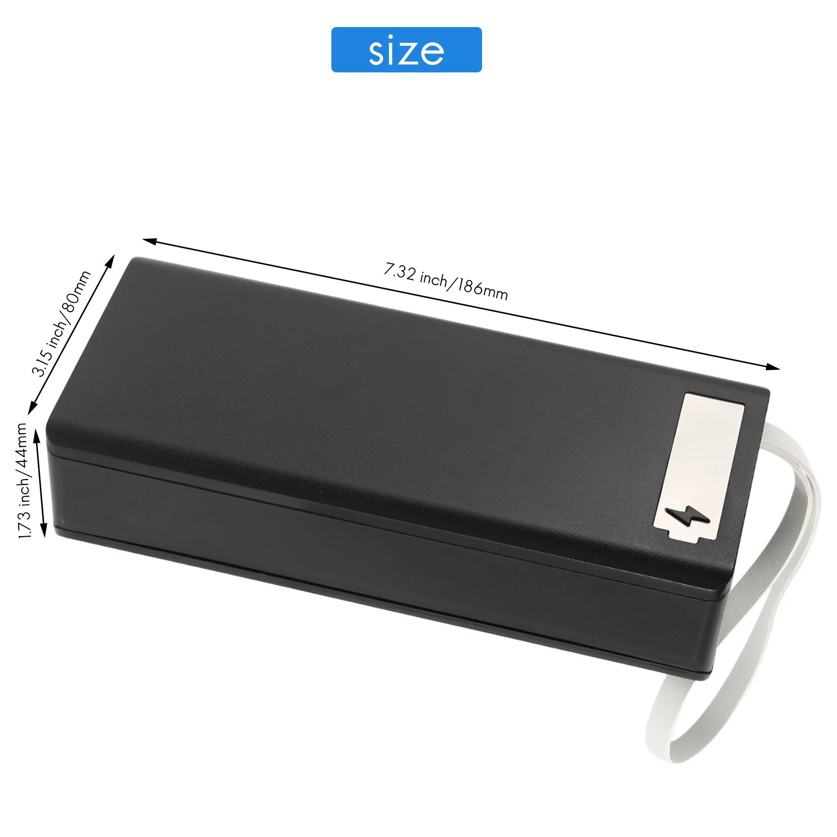 صندوق تخزين بطارية أسود ، شحن سريع ، حافظة بنك طاقة ذاتية الصنع ، حامل بطارية ، PD ، QC3.0 ، 16x18650