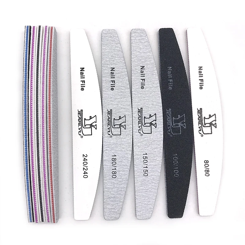 

25Pcs/Lot Nail File Mix Color 80/100/150/180/240 Grit Professional Sandpaper Cuticle Remover Buffer Files Manicure Tool Set