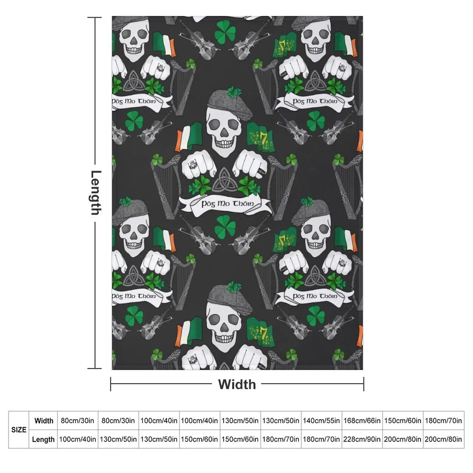 Irish Celtic Punk Rock Throw Blanket Blankets For Bed Camping Plaid Bed cosplay anime Plaid on the sofa Blankets