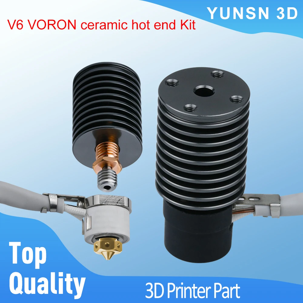 

Для Voron 0,1/0,2/2,4 Hot End Kit E3D V6 Hotend V6 Биметаллическое горло Керамический нагревательный сердечник Печатающая головка для деталей 3D-принтера Prusa