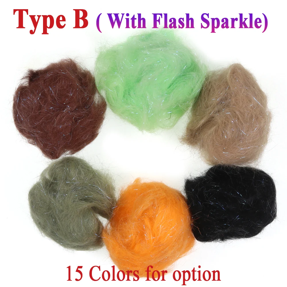 Vtwins Fishing Fly Tying Material Hare\'s Ice Dub Fiber Nymph Scuds Ice Wing Thorax Dubbing Material Flash Sparkle Rabbit Hair