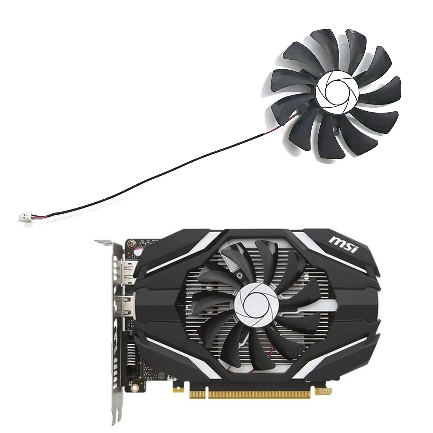 

New 85MM 2PIN GPU Fan HA9010H12F-Z for MSI GeForce GTX 1050 2G GTX 1050Ti 4G OC Graphics Card Cooler