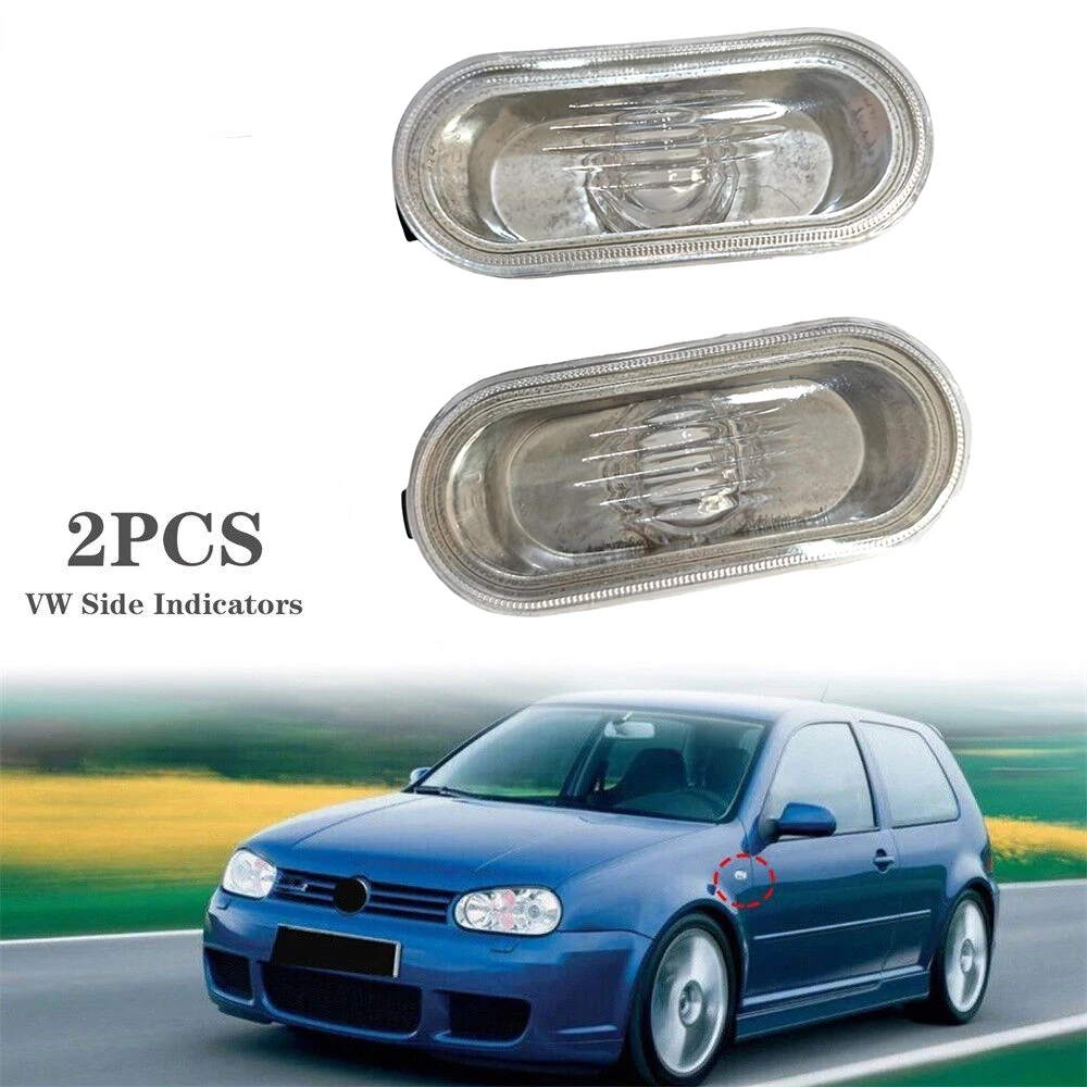 2Pcs For VW Golf MK4 97-03 1J0949117 Crystal Clear Side Indicators Repeaters Signal Lamp Car Lights Set