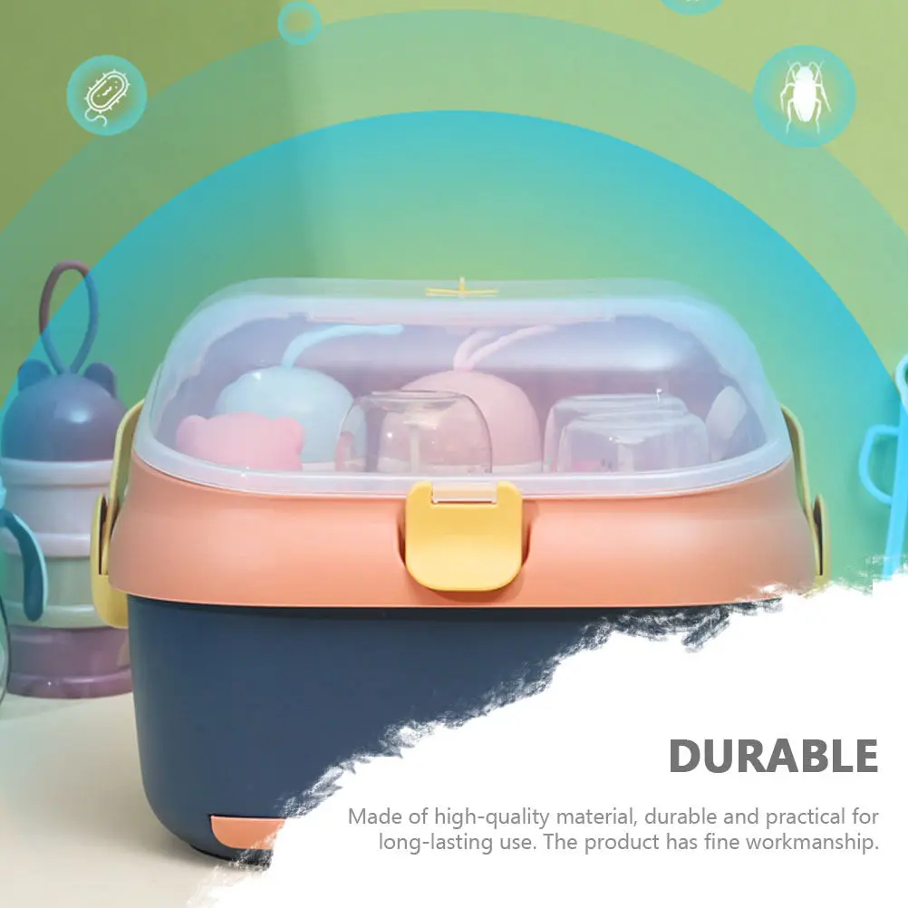 

1Pcs Baby Bottle Storage Box Multi-Functional Nursing Bottle Drying Rack Case Portable Sealed Storage Holder for Baby Supplies