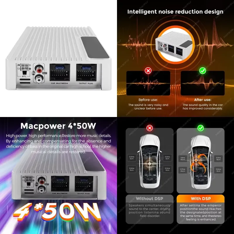 MEKEDE 6 Channel Android Power Amplifier DSP Nondestructive Modification Speaker Car Audio Digital Processor HIFI-level Chip