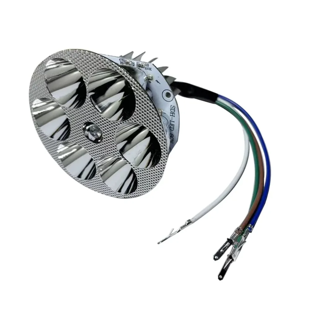 18W 1800LM 6LED Dual Color Motorcycle Spotlight DC 9-80V High Low Beam Running Light