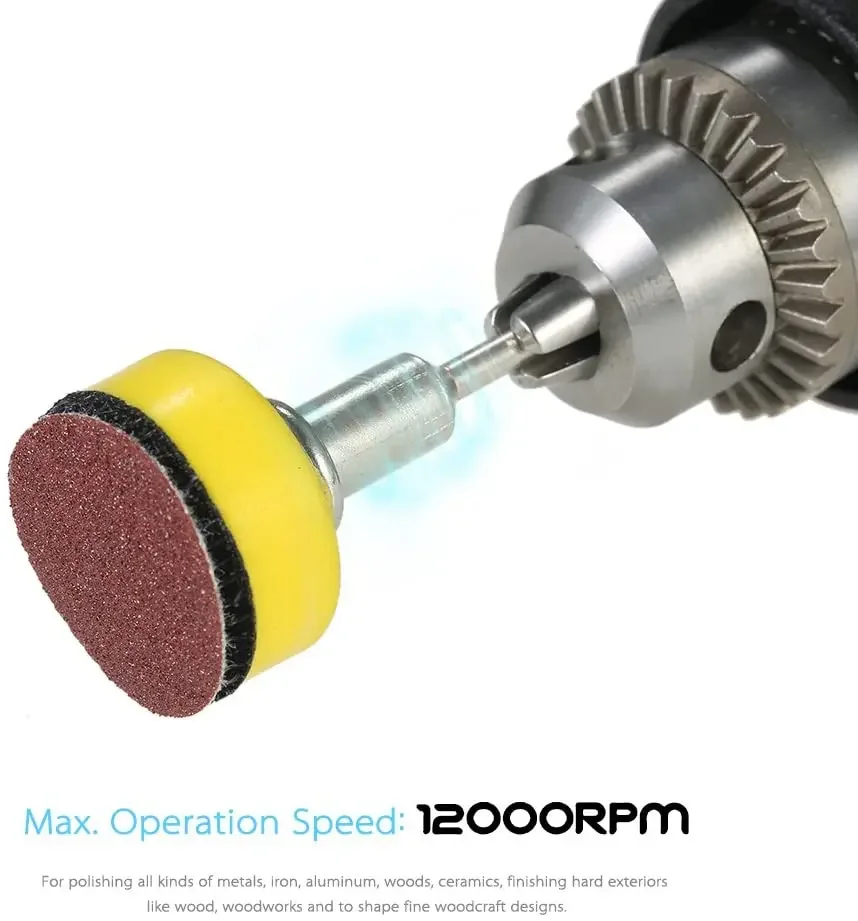 101 قطعة هوك وحلقة الرملي أقراص الوسادة 1 بوصة/25 مللي متر مع 1/8 "عرقوب جلخ لوحة تلميع لوحة لتلميع دريمل أداة دوارة #3