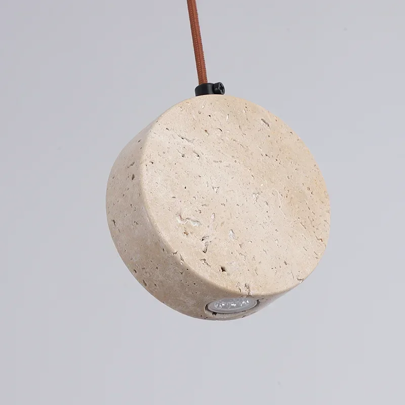 Natural Stone LED Vintage Pendant Lamp, Suspensão Bell Shade Chandelier, Bedside Bedroom, Decoração retro, Iluminação doméstica