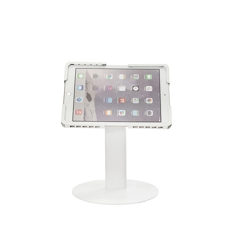 

Anti-theft restaurant tablet holder Desktop Stand + Universal Enclosure Rotation Tilt Adjust flexible