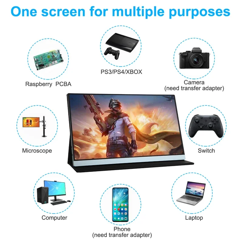 15.6 inch dual USB C type C gaming OLED display monitor portable Tri screen for laptop