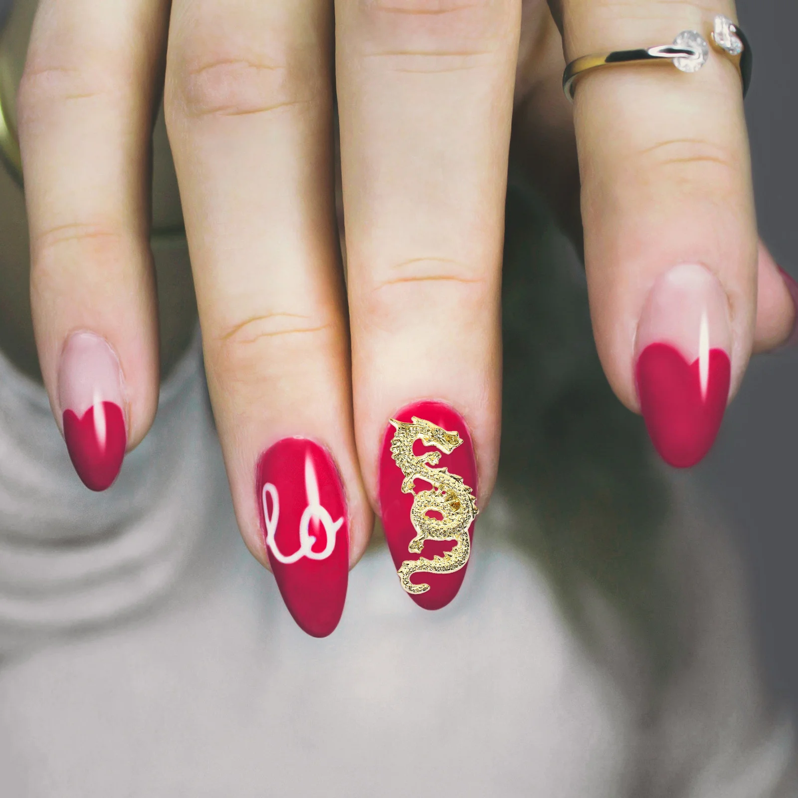 

10Pcs Women Nail Charms Dragon Look Manicure Jewelry Bright Shiny Nail Gems for DIY Decorations Party Wedding Christmas Use