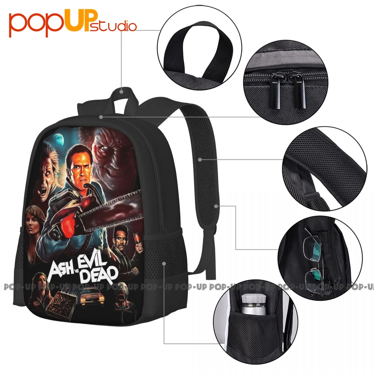 Ash Vs Evil Dead, mochila de película de gran capacidad, bolsa deportiva con estampado artístico, multifunción