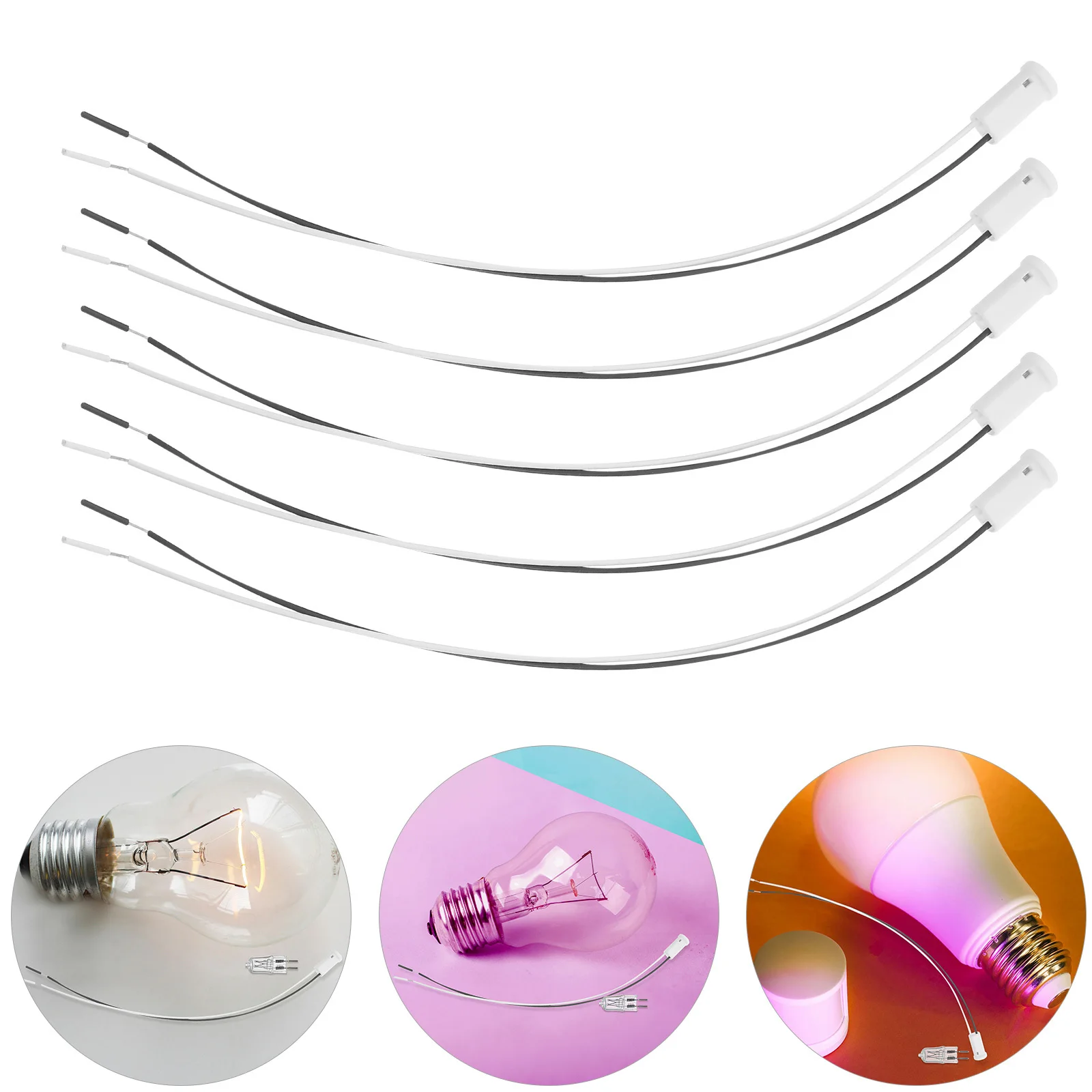 

6Pcs G4 Ceramic Lamp Holder with Wire High Temperature Resistant Low Voltage Bulb Socket for Home Lighting Fixtures Industrial