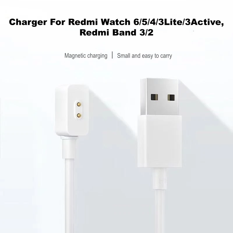 Magnetic Charging Cable for Redmi Watch 6 5 4 3Lite 3Active, Redmi Smart Band 3 2, Xiaomi Smart Band 10 9 8 NFC Pro USB Charger