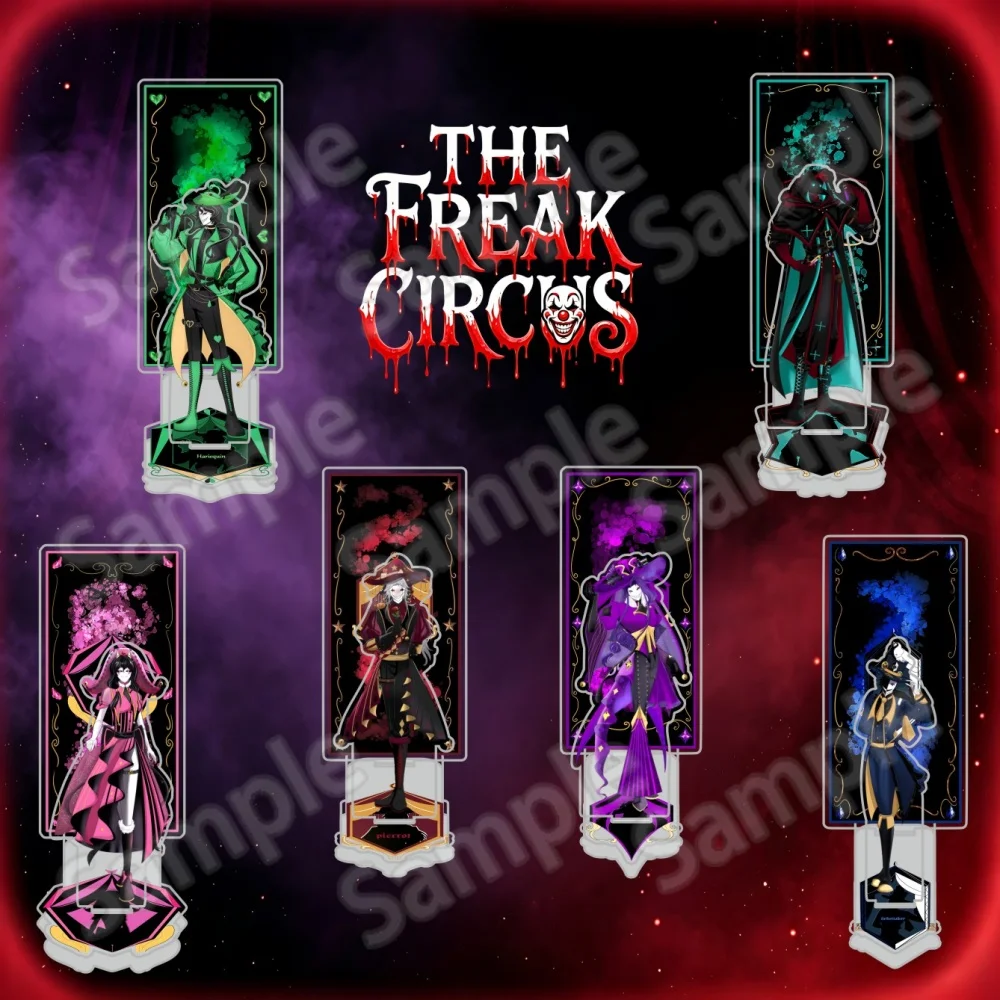 Game The Freak Circus 15cm Acrylic Stand Keychain Harlequin Pierrot Jester Peripheral Desk Decor Collection Gift