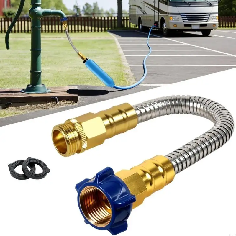 

RVs Water Hose Stainless Steel Short Garden Hose Drinking Water Hose Perfect For Travel Trailer And Marine Use