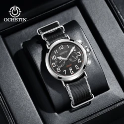 Hot models OCHSTIN 2024 atmospheric simple creative nylon series men's watches multifunction quartz movement men's quartz watch