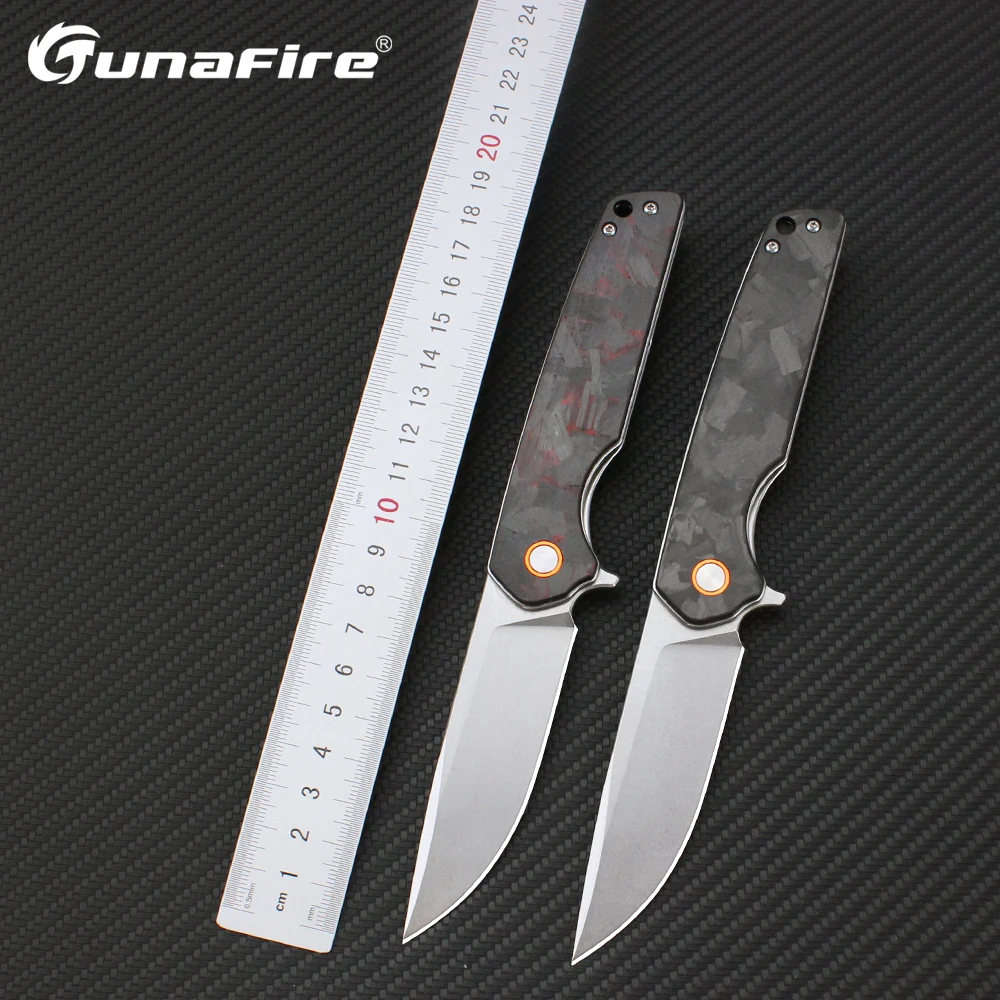 

Tunafire Outdoor Camping Pocket Folding Knife D2 Blade Carbon Fiber Handle Multifunctional Professional Survival Knives EDC Tool