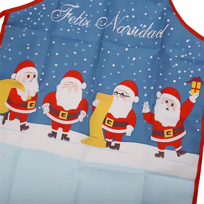 1pc Christmas Theme Printed Apron Cartoon Pattern Apron Christmas Decoration Kitchen Supplies