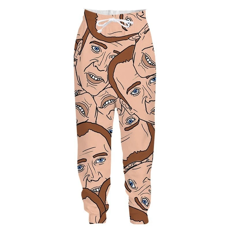 New 3D Printing Hot Famous Actor Nicolas Cage Fashion Men Women Tracksuits Crewneck Hip Hop Pants  Plus Size S-7XL streetwear
