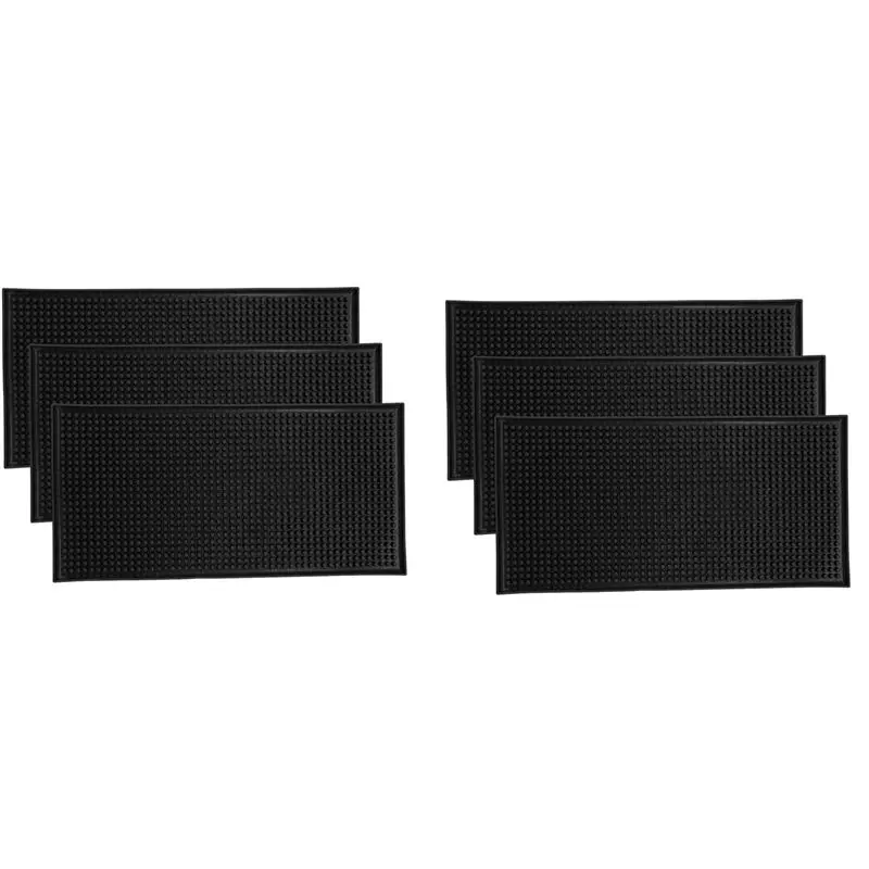 

6 упаковок, черный барный коврик, коврик для сушки стекла, коврик для сушки коктейлей, сервисный коврик для столешницы (12 дюймов (Д) X 6 дюймов (Ш))-A78G