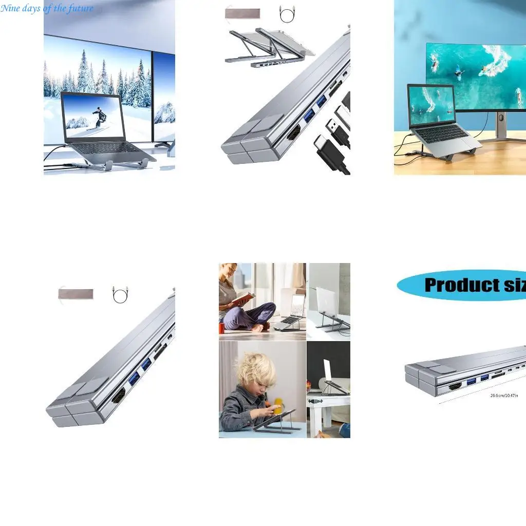 

Aluminum Alloy Type C Hubs USB3.0 4K Adapter for Laptop Desktop Tablets E65A