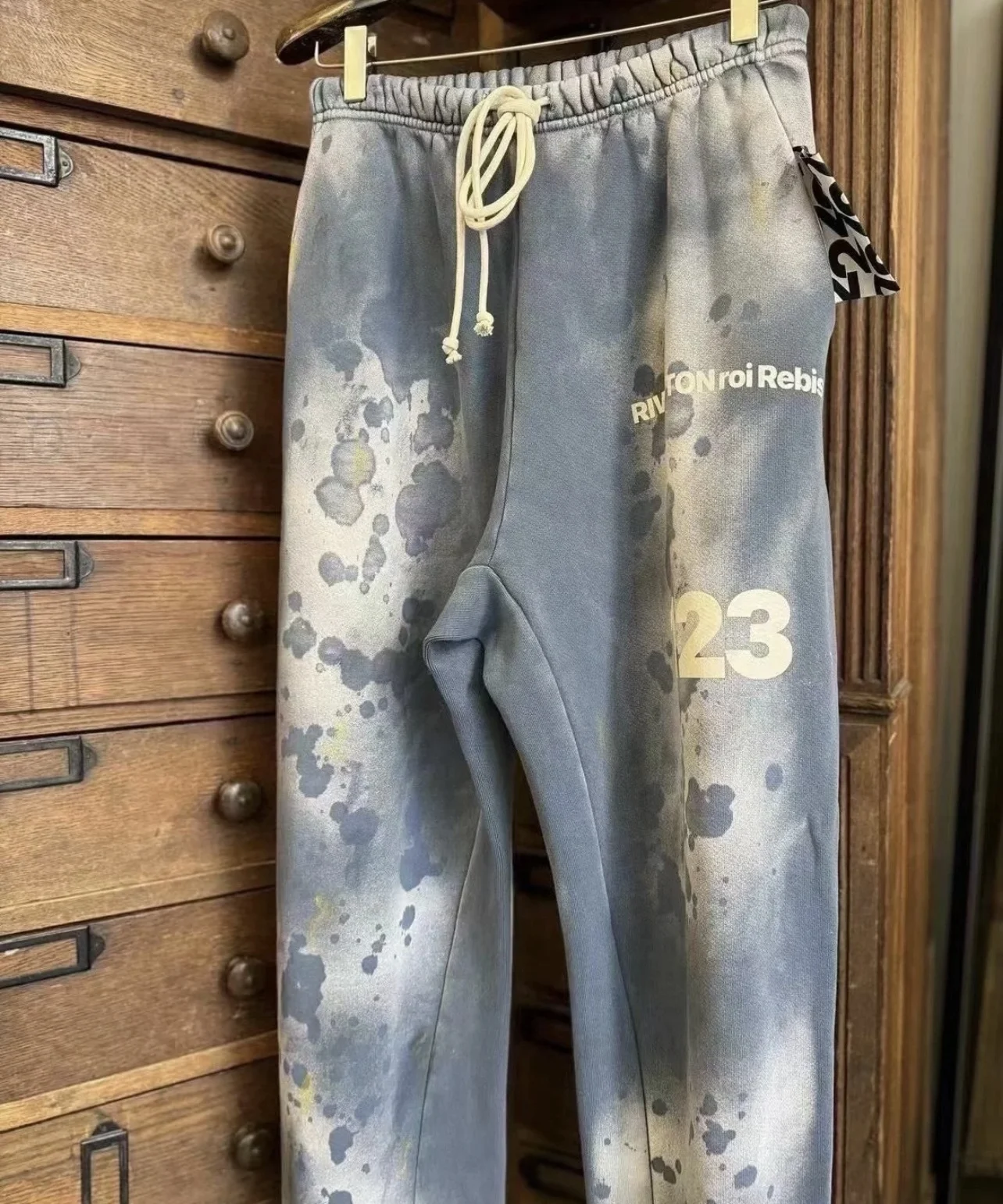Dirty RRR123 Heavy Fabric Wash Do Old Drawstring Elastic Casual Sports Loose Pants Men Women Winter Autumn Trousers Track Pants - view 4