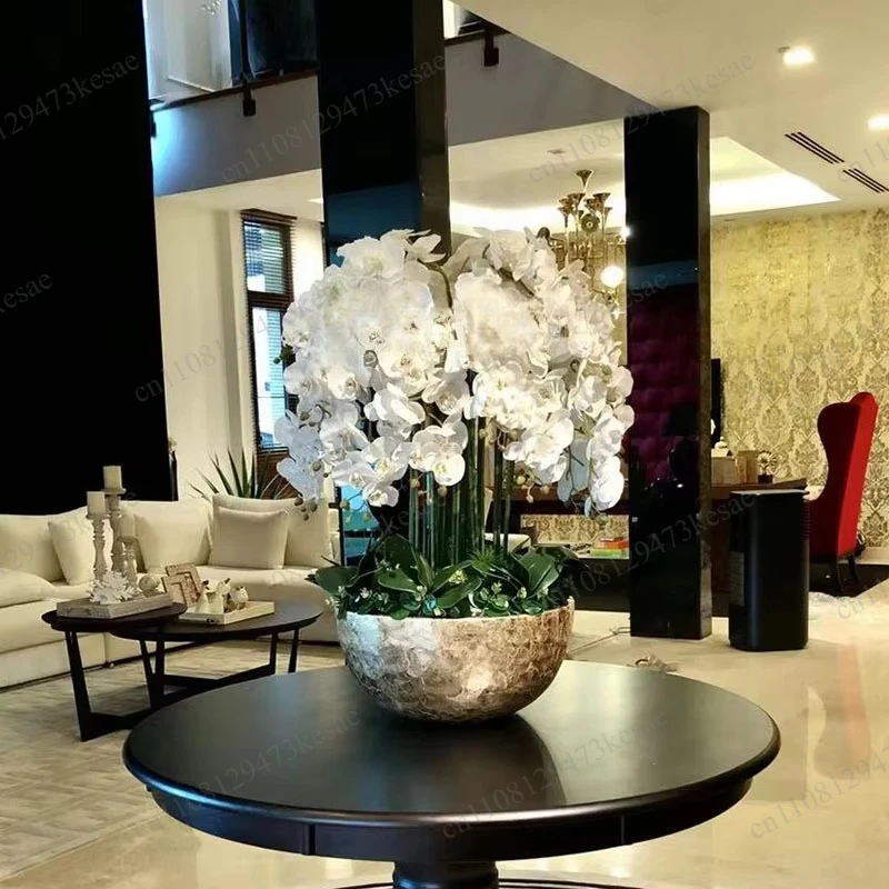 ZC Artificial Phalaenopsis Orchid Fake Flower Large Simulation Arrangement For Hotel Lobby Front Desk Living Room HomeDecoration