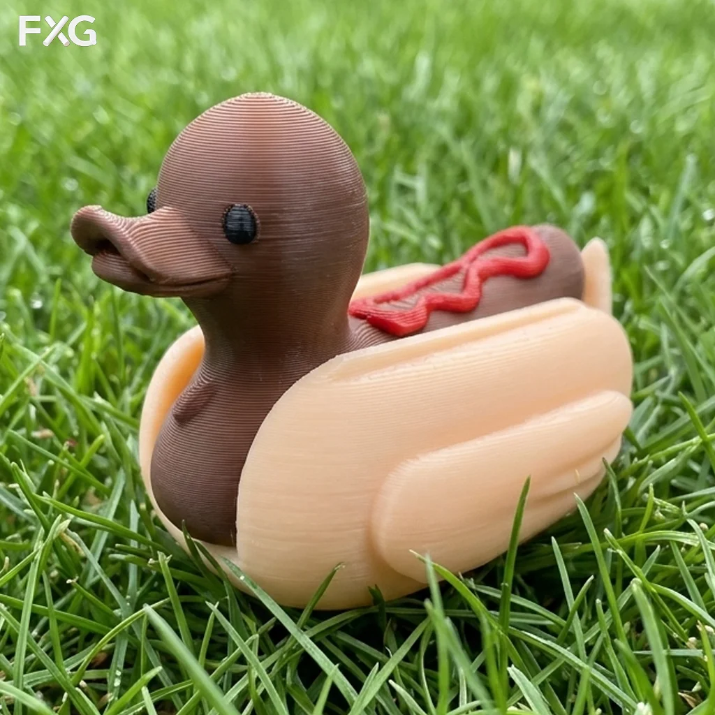 Hot Dog Duck Decorative Ornament, Collectible Figurine, Home Room Shelf Decor Accent, Desk Tabletop Decoration view 3