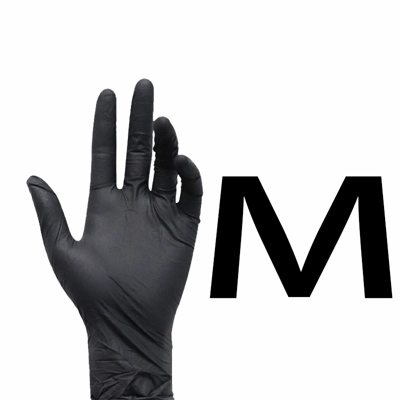 10–400 stuks zwarte/blauwe wegwerp synthetische nitrilhandschoenen, geschikt voor keuken, bakken, tatoeëren en huishoudelijke schoonmaak.