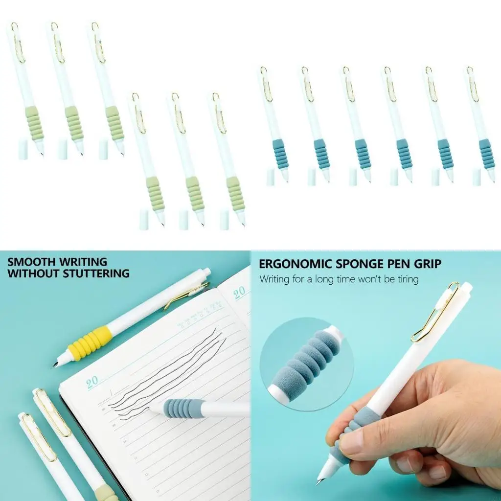 

LXAA, 6 шт., перьевая ручка с поршневым наполнением, нажатие для открытия/закрытия, тонкий кончик 0,38 мм, плавное письмо для