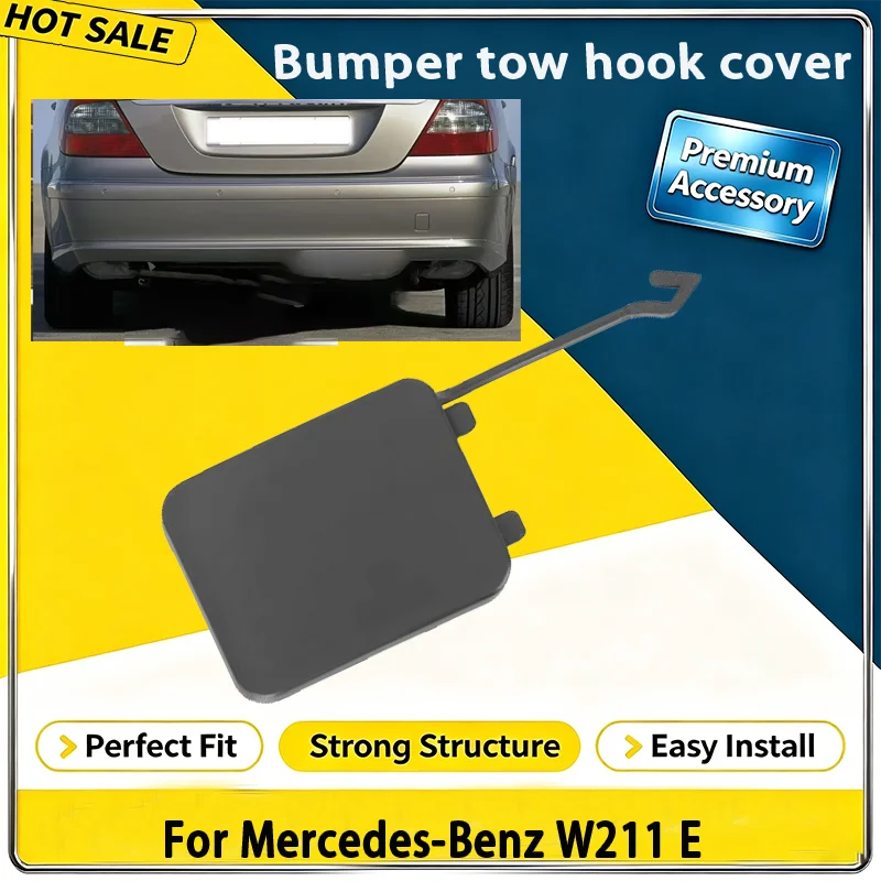For Mercedes Benz E Class W211 2002-2009 Rear Bumper Tow Hook Cover Cap 2118801405 Primed