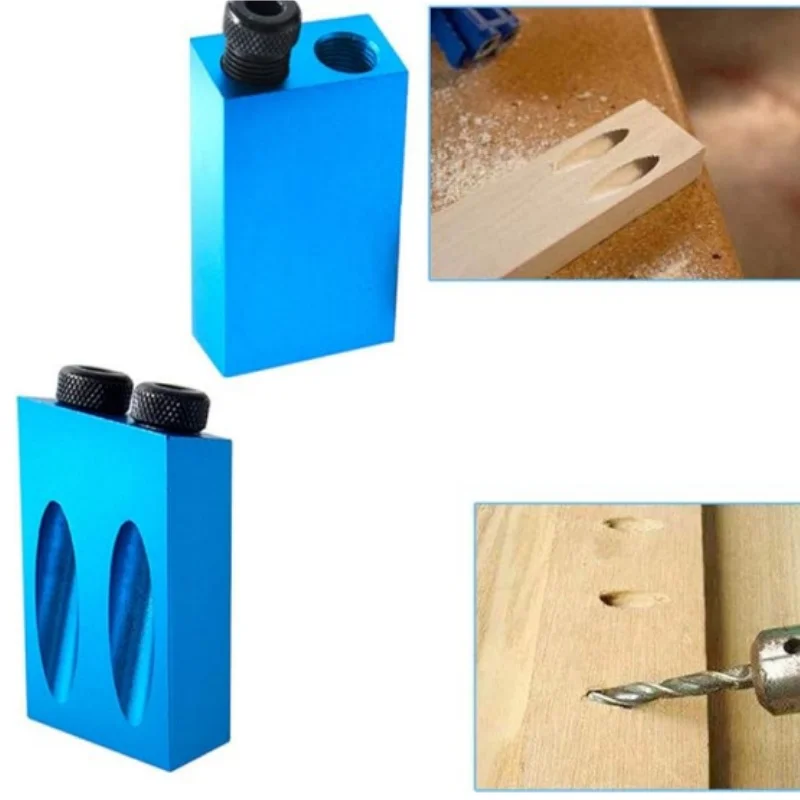 Foro tascabile Vite Jig Tassello Trapano Kit di strumenti per giunti per legno 6/8/10mm Set di guide per trapano ad angolo di 15 gradi Perforatrice Strumenti di carpenteria fai da te