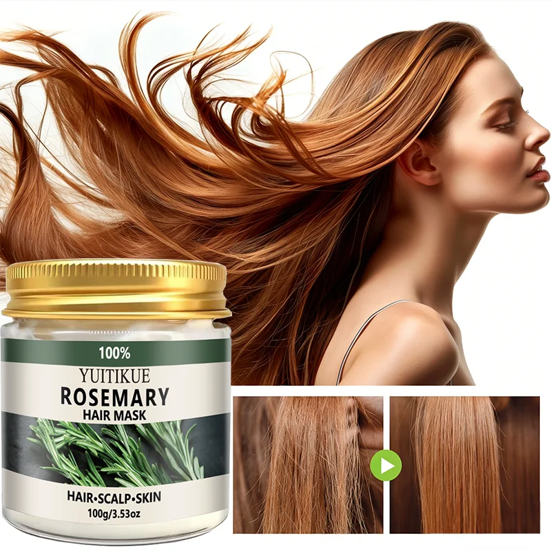 

YUITIKUE Rosemary Hair Mask Moisturize Hair Tame Frizz Add Fluff Elasticity Smooth Messy Hair Pleasant Scent