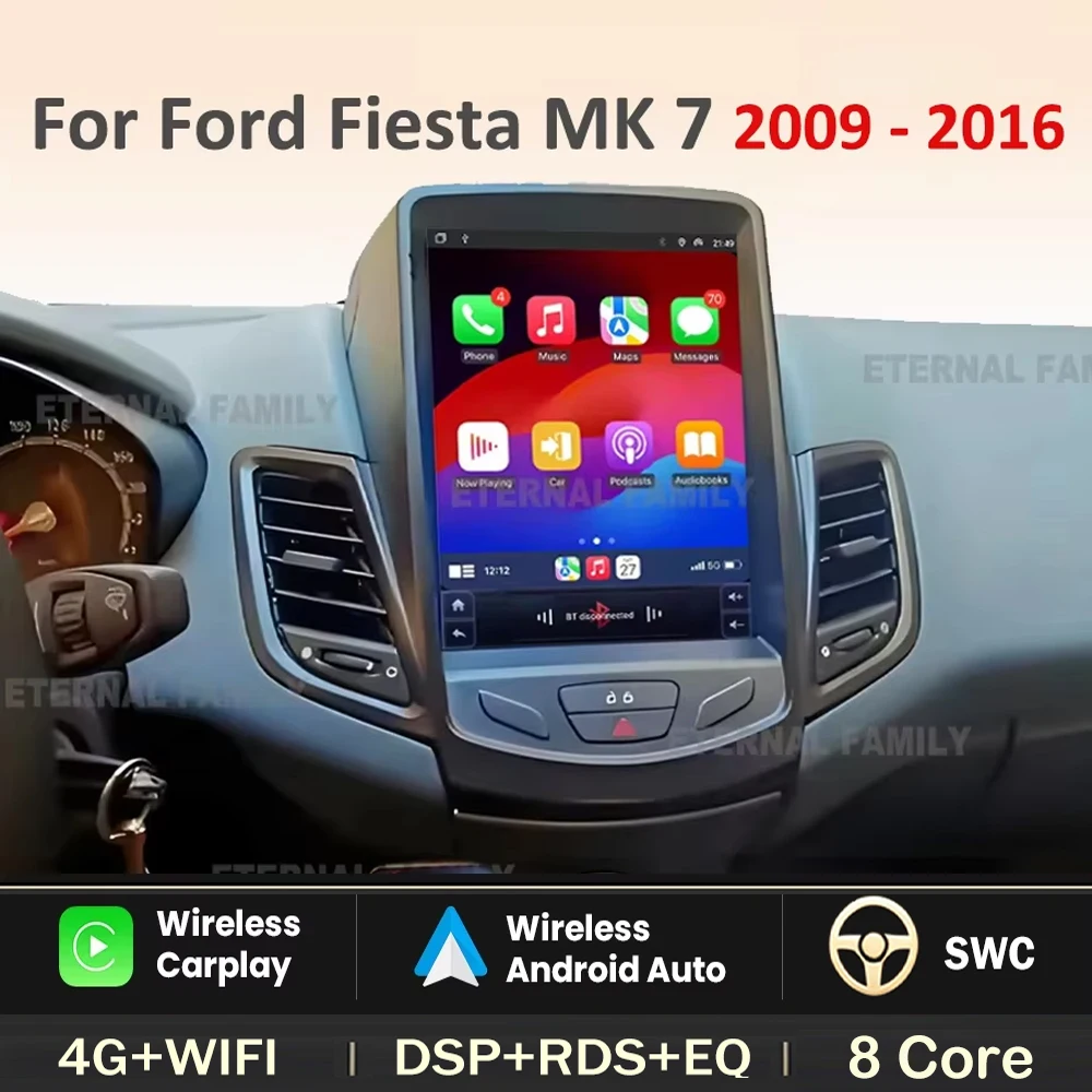 9.7"car Radio For Ford Fiesta MK 6 Ford Fiesta MK 7 2008 - 2019 Carplay Android Auto GPS Navigation Stereo Multimedia Player