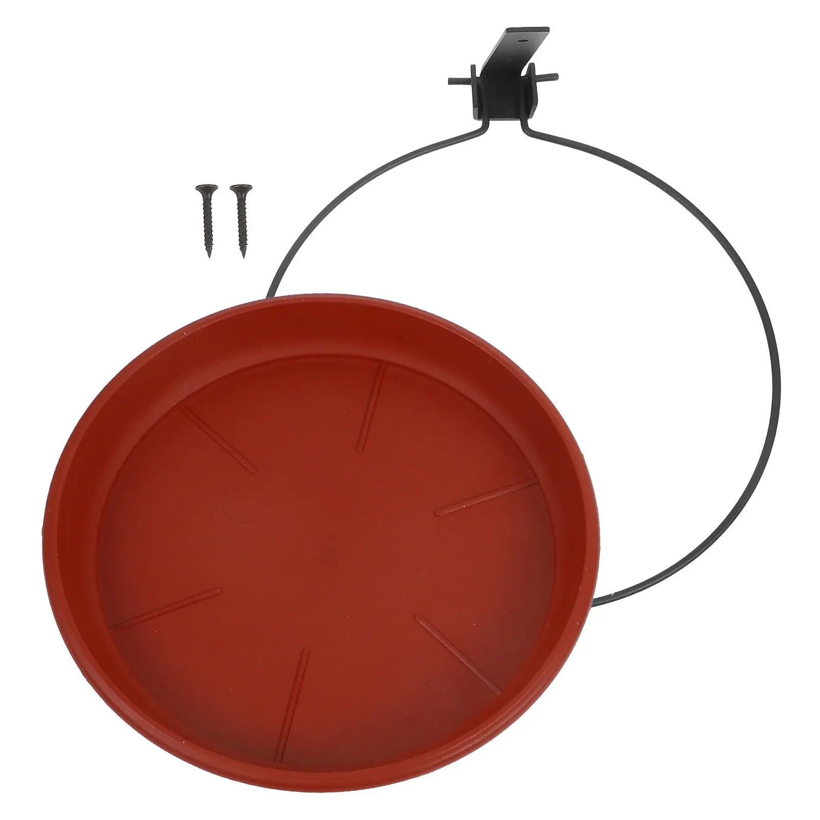 Outdoor Garden Birdbath Bowl White Hanging Bird Feeder Tray Feeder Bath Combo Stable Non-Slip Pads Easy Clean Decorative Bird