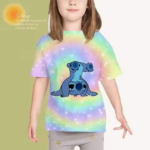 Boys Girls Stitch Tshirt Kids Cartoon T Shirts Summer Fashion T-Shirts Clothes Children's 3-14T Casual Tops Tees Sonic Costumes
