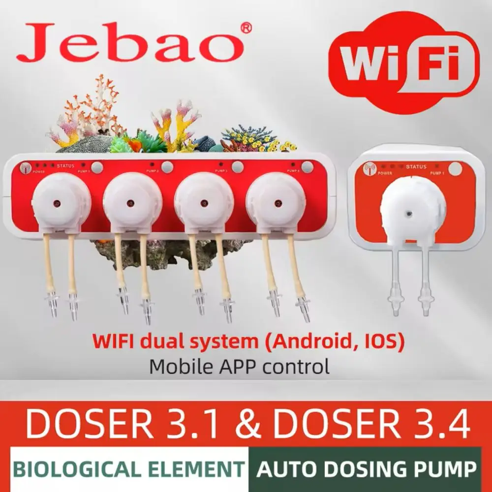 

Jebao Water Pump Filter Auto Dosing Pump Automatic Marine Reef Doser 3.1 3.4 MD4.4 WIFI Control 12V 3W 9W Aquariums Accessoires