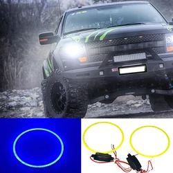 2x Super Bright Halo Rings COB LED Angel Eyes Headlight 60mm 70mm 80mm 90mm 100mm 110mm 120mm Car Motorcycle DRL Light Bulb Lamp