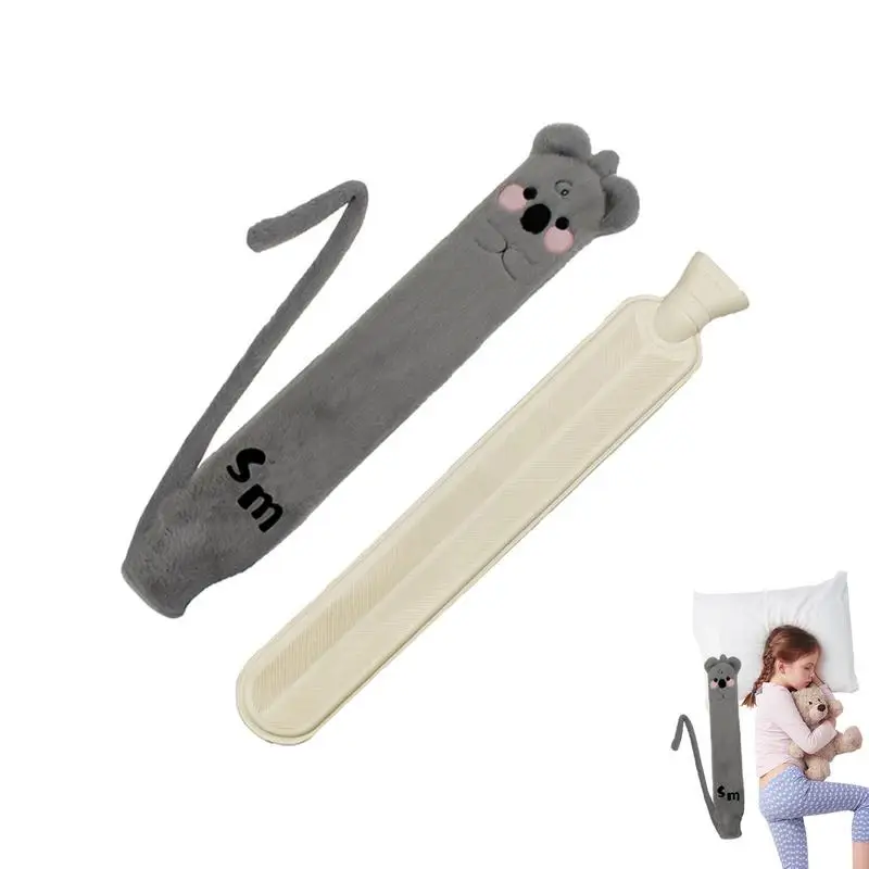 Garrafa de água quente com capa longa saco de água quente inverno 2l garrafa de água quente portátil grande capacidade aquecedor de mão com capa macia