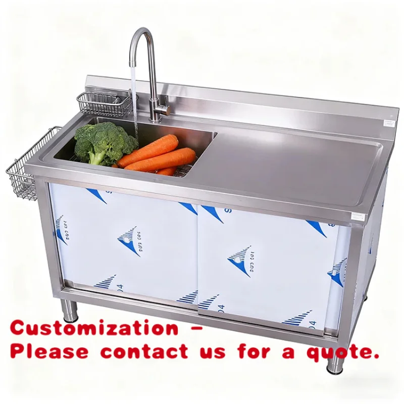

Customize.Factory Stainless Steel Sink Cabinet Commercial Kitchen Cabinet Storage Cabinets with Sink Restaurant and Outdoor