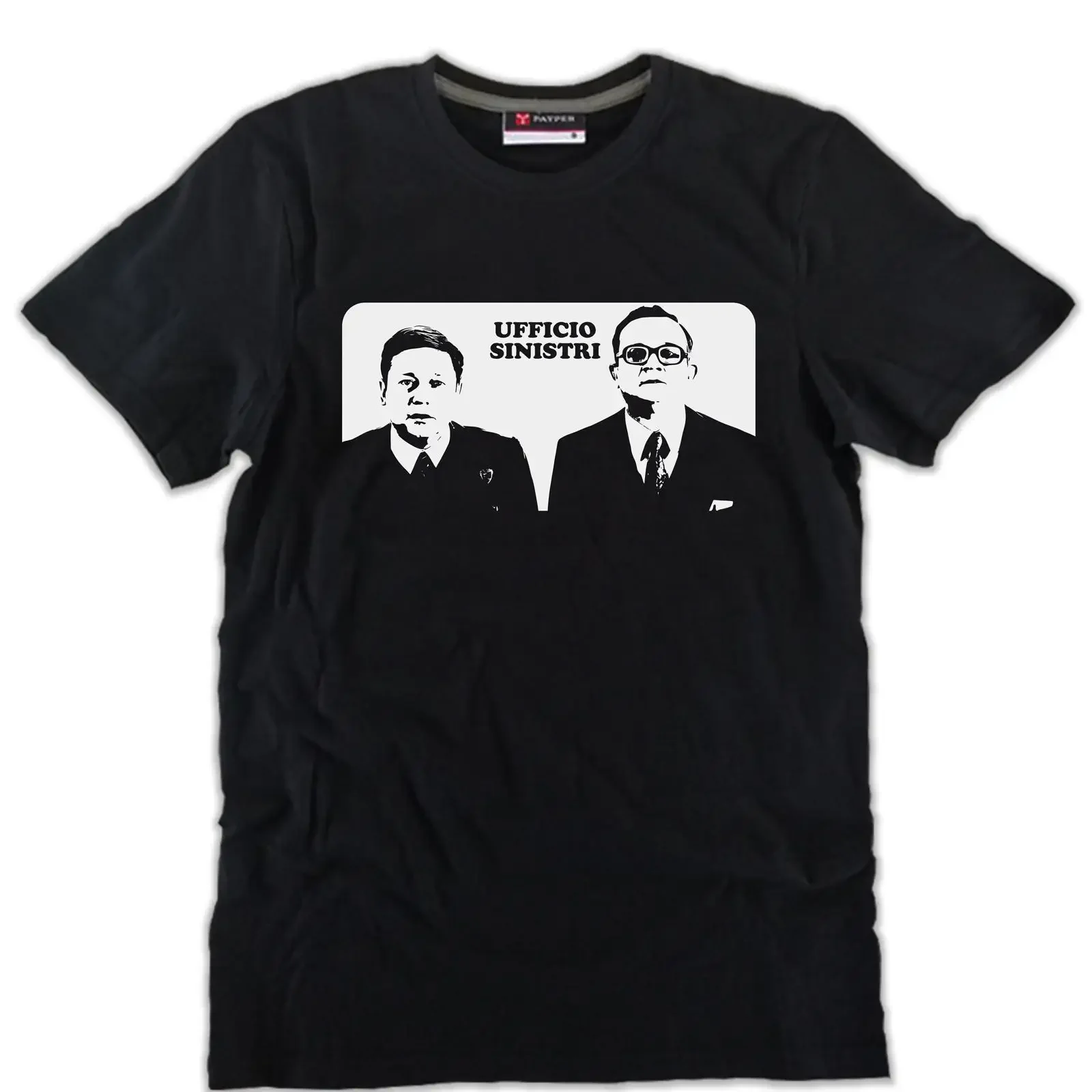 Fantozzi and Filini Claims Office T shirt black excellent cotton cinema film comedy vintage Washed Stretched Unisex Versatile