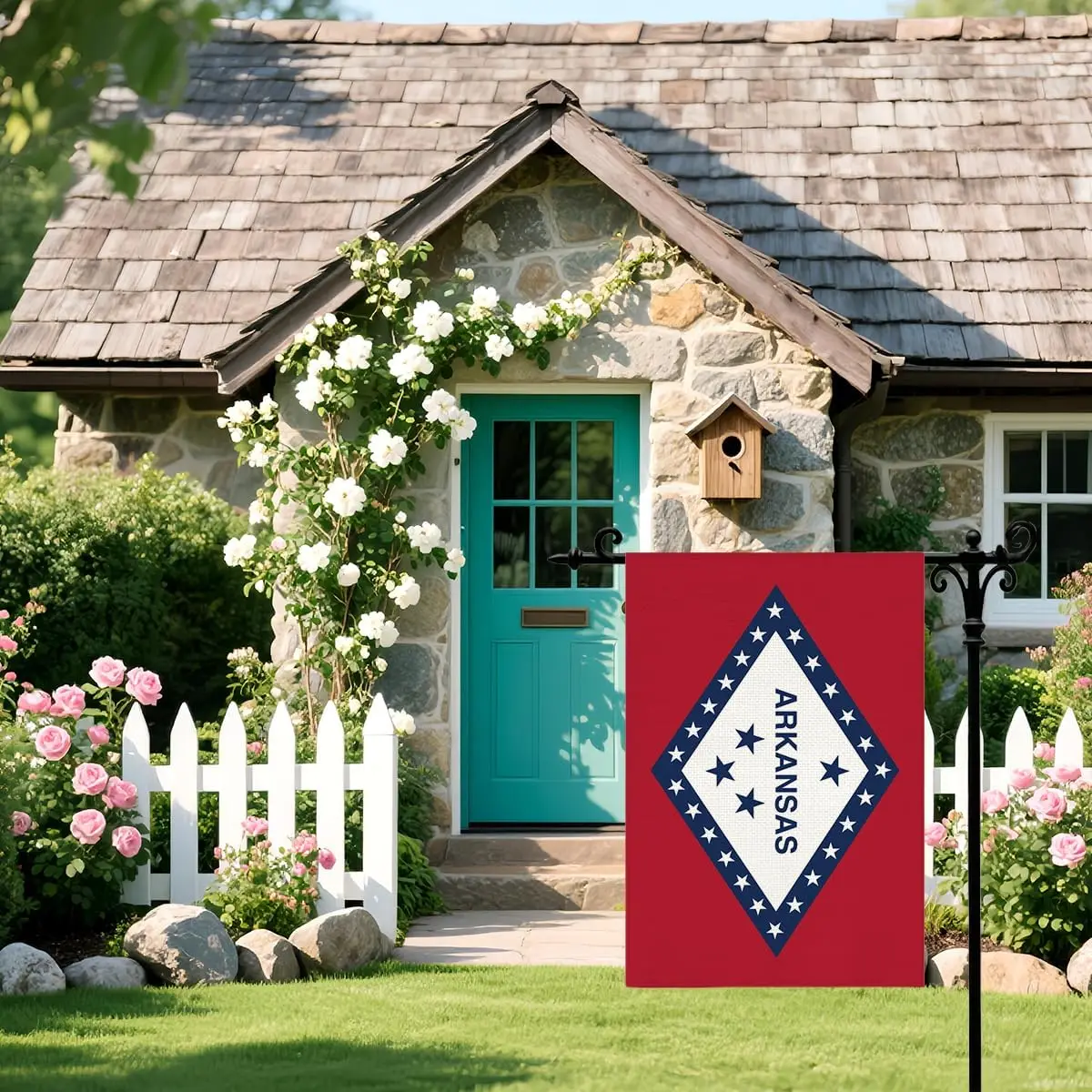 Arkansas State Flag Garden Flags Premium Polyester Fabric Weather Resistant Double Sided Fade Resistant Yard Flag State Love yyi