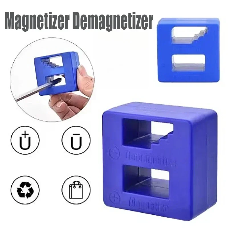 Screwdriver Magnetizer Change Degaussing Demagnetizer 1/2/5pcs Bits Magnetism Plastic Steel Tool 2 In 1