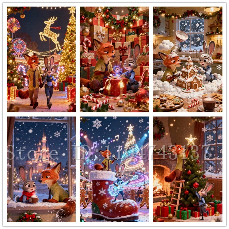 

108/300/500/1000 шт. головоломки Disney Zootopia, игрушки ручной работы и хобби, Рождество, Новый год, украшение для дома, произведения искусства